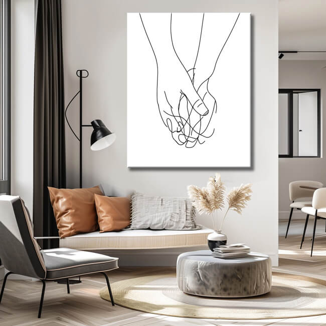Malen nach Zahlen Kunst Minimalismus Zeichnung Hände V