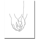 Malen nach Zahlen Kunst Minimalismus Zeichnung Hände VI