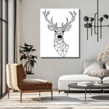 Malen nach Zahlen Kunst Strichzeichung Geometrie Polygon Hirsch
