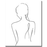 Malen nach Zahlen Strichzeichen Kunst Silhouette Weiblicher Körper