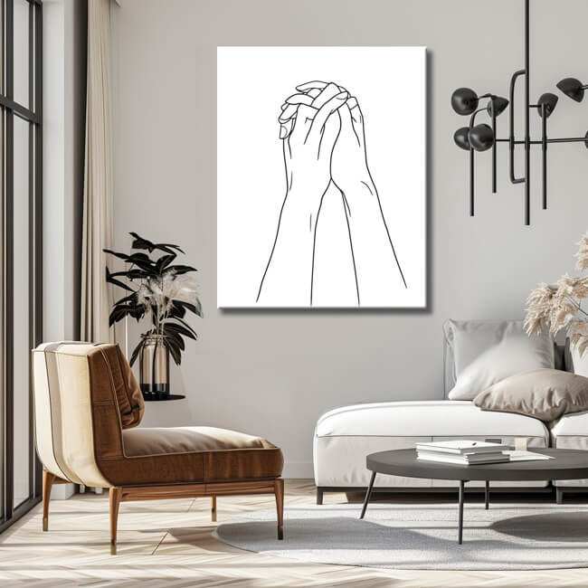 Malen nach Zahlen Strichzeichen Kunst Silhouette Hände II