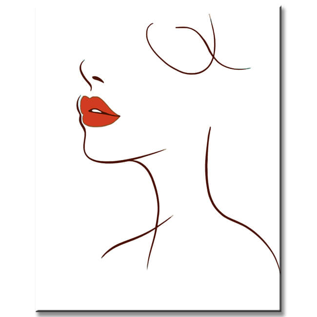 Malen nach Zahlen Strichzeichen Kunst Silhouette Frau