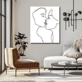 Malen nach Zahlen Strichzeichen Kunst Silhouette Kuß Liebe