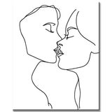 Malen nach Zahlen Strichzeichen Kunst Silhouette Kuß Liebe