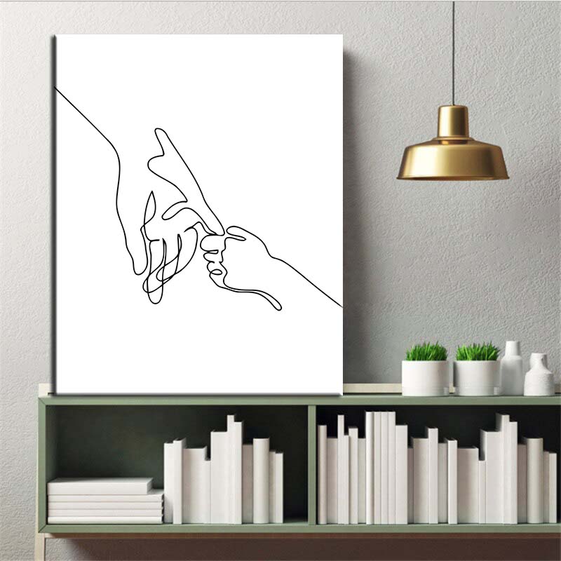 Malen nach Zahlen Strichzeichen Kunst Silhouette Hände IV