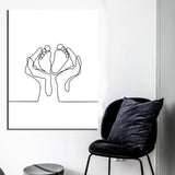 Malen nach Zahlen Strichzeichen Kunst Silhouette Baby Füße