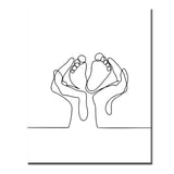 Malen nach Zahlen Strichzeichen Kunst Silhouette Baby Füße