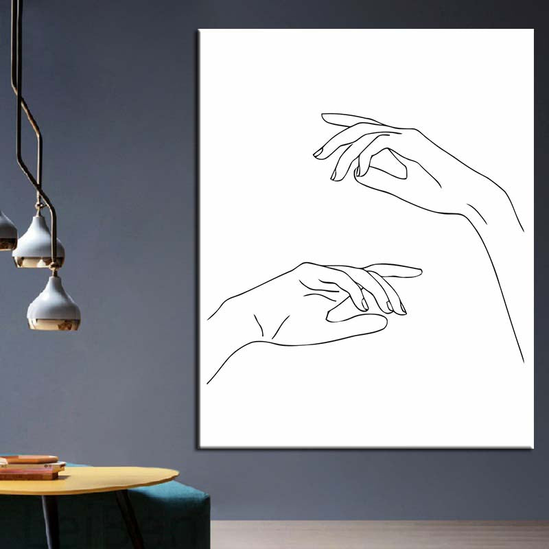 Malen nach Zahlen Strichzeichen Kunst Silhouette Hände VI