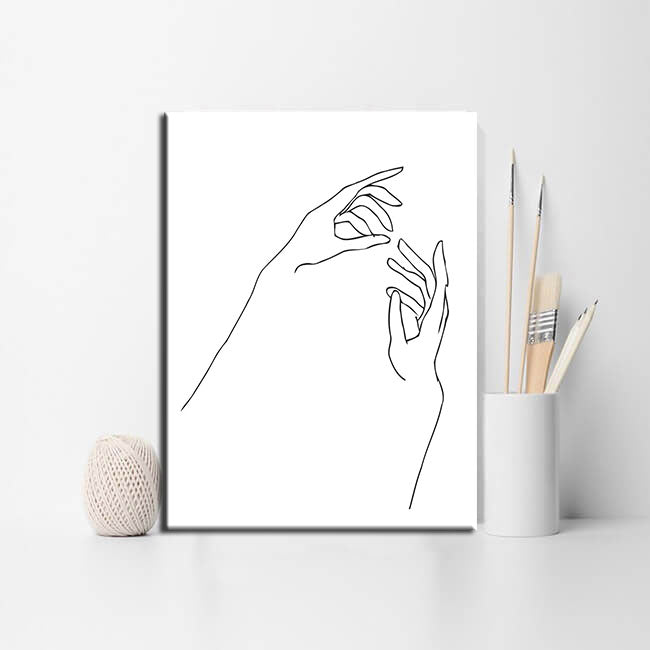 Malen nach Zahlen Strichzeichen Kunst Silhouette Hände VII