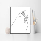 Malen nach Zahlen Strichzeichen Kunst Silhouette Hände VII