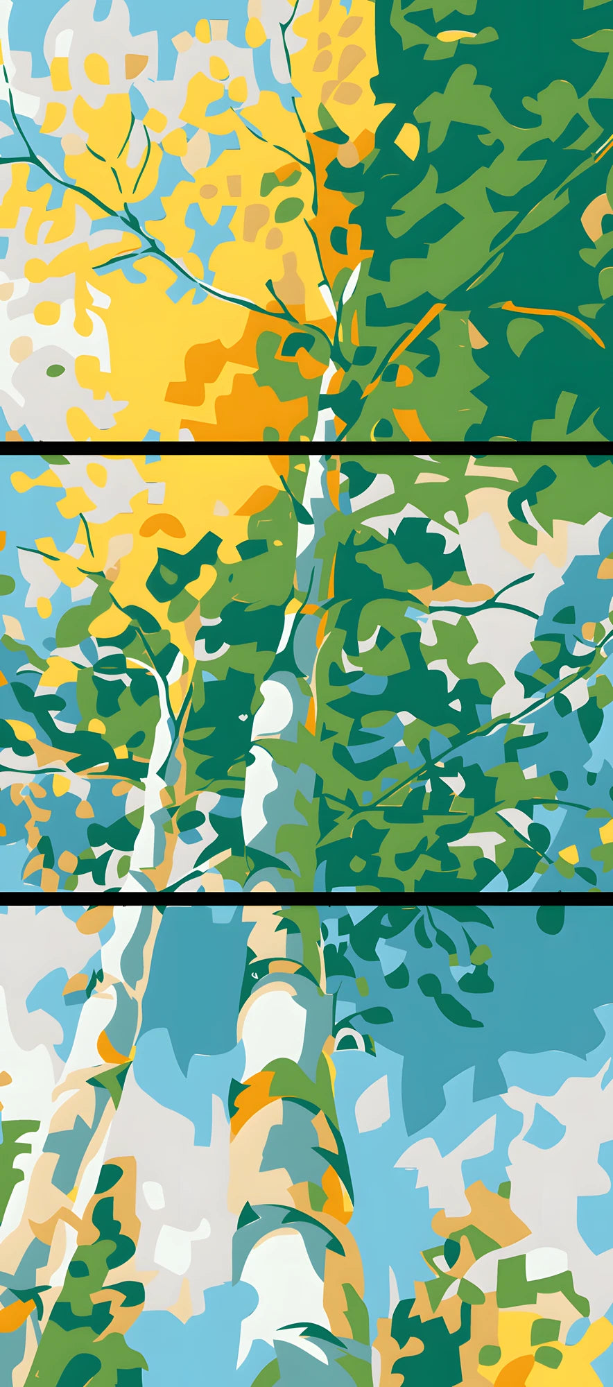 Malen nach Zahlen Kunst Natur 3-teilig