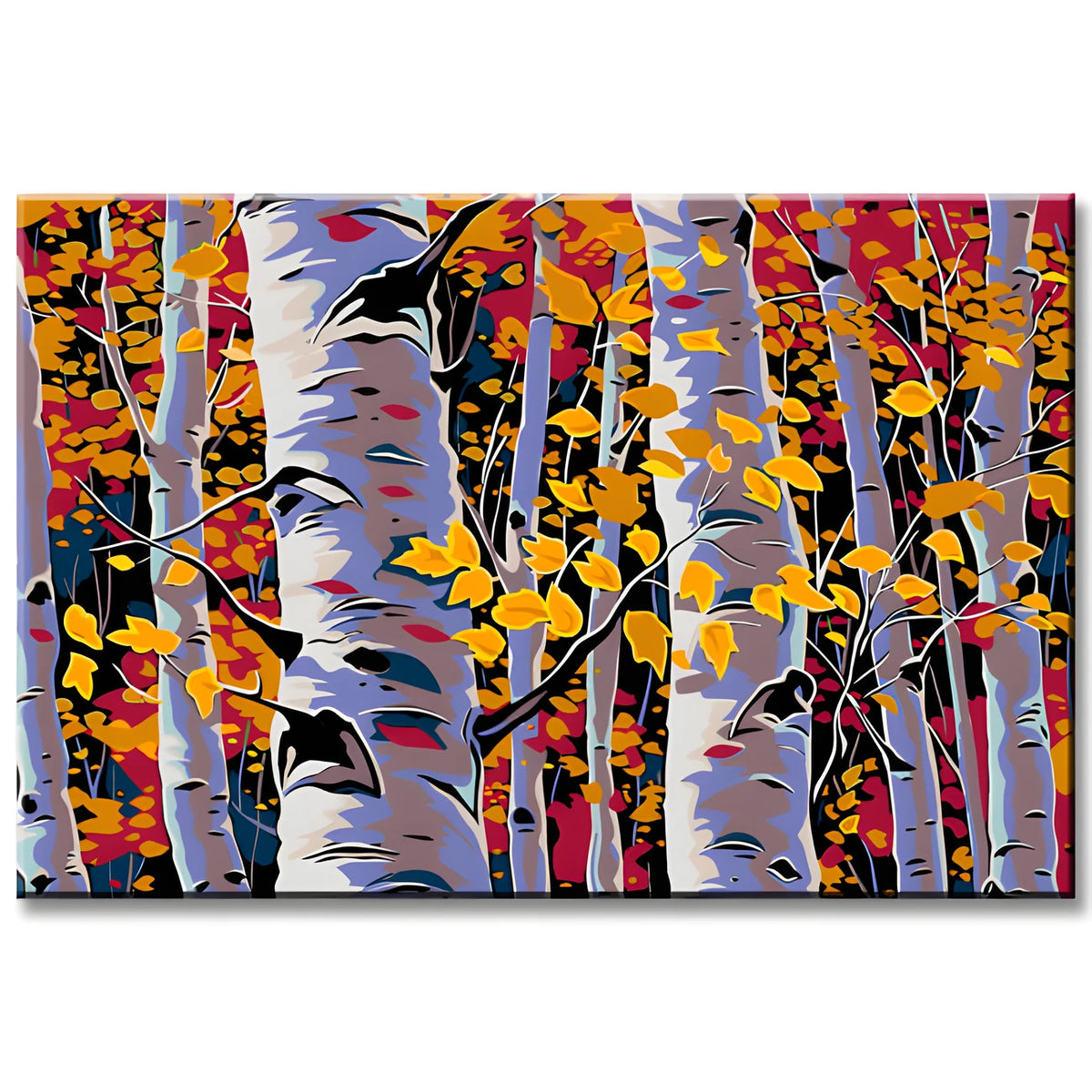 Malen nach Zahlen Kunst Natur Herbstblätter der Birke