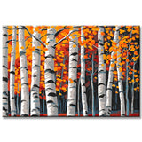 Malen nach Zahlen Kunst Natur kahle Bäume mit Herbstblättern