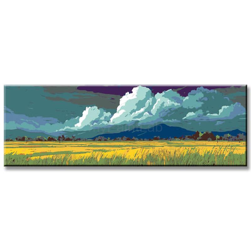 Malen nach Zahlen Kunst Natur grüne Wiesen und Berge