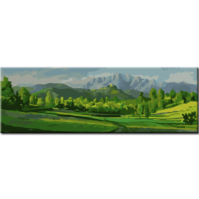 Malen nach Zahlen Kunst Natur grüne Wiesen und Berge