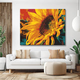 Malen nach Zahlen Kunst Natur Sonnenblume mit Kopf nach oben