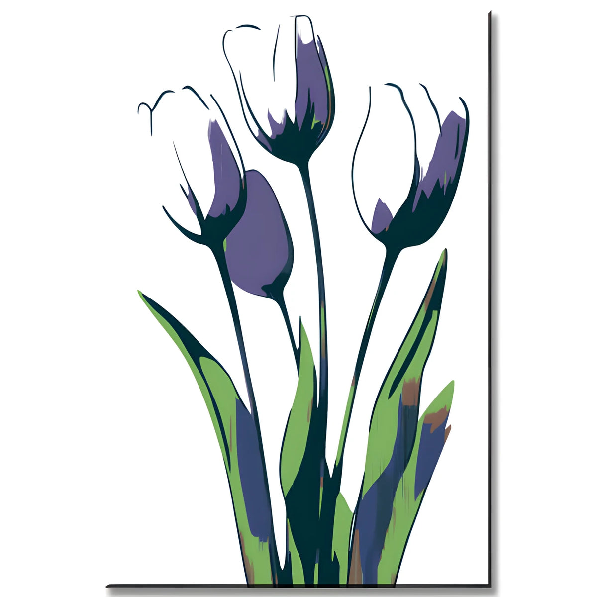 Malen nach Zahlen Kunst Natur Weisse Tulpen