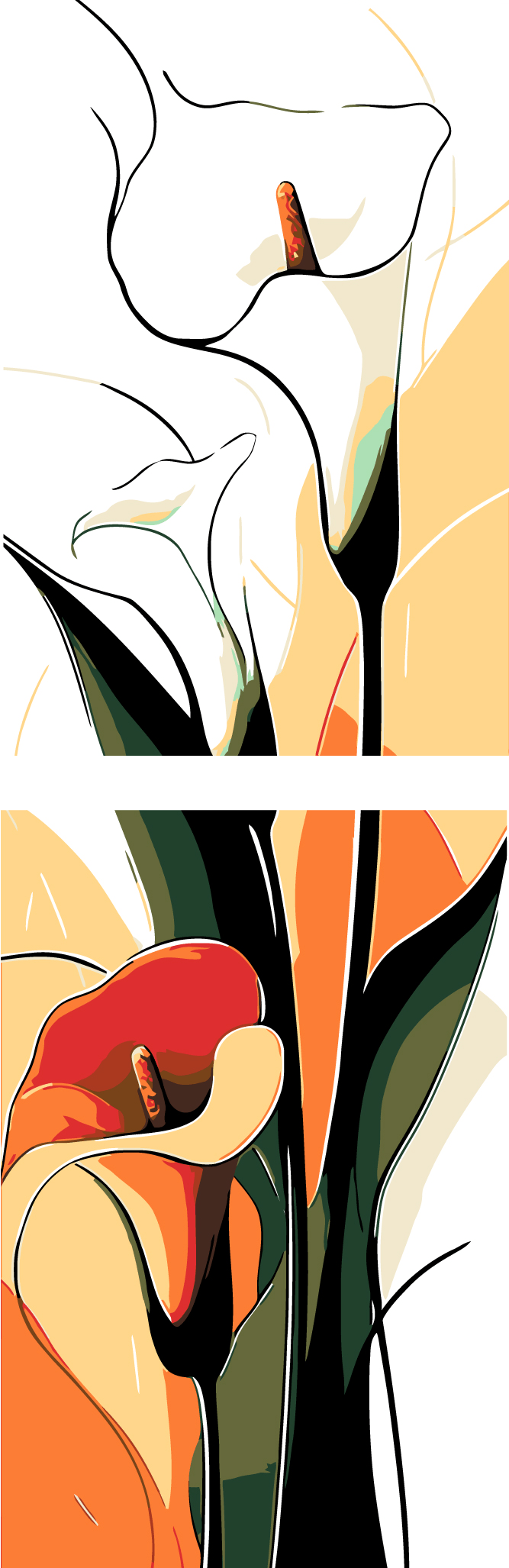Malen nach Zahlen Kunst Natur Rote Calla