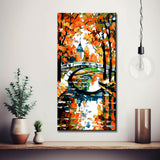 Malen nach Zahlen Herbstlandschaft mit Fluss und Brücke