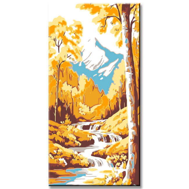 Malen nach Zahlen Berg-Fluß-Landschaft