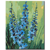 Malen nach Zahlen Blumen blau