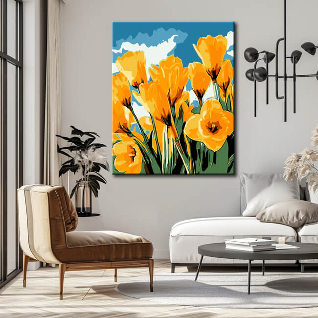 Malen nach Zahlen Blumen Narzissen