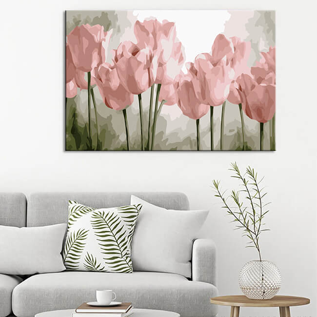 Malen nach Zahlen Rosa Tulpen Versand aus DE