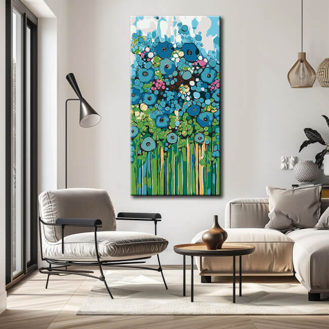 Malen nach Zahlen Wilder Blauer Klatschmohn Garten
