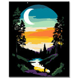 Malen nach Zahlen Nachtstimmung mit Blutmond