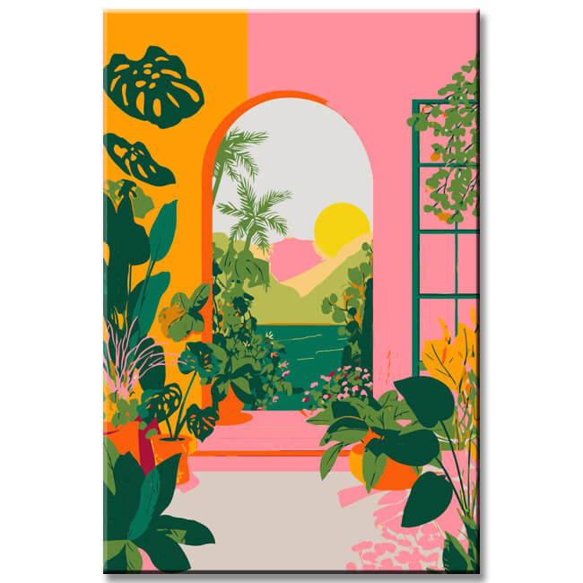 Malen nach Zahlen Kunst Malerei Landschaft Blumen