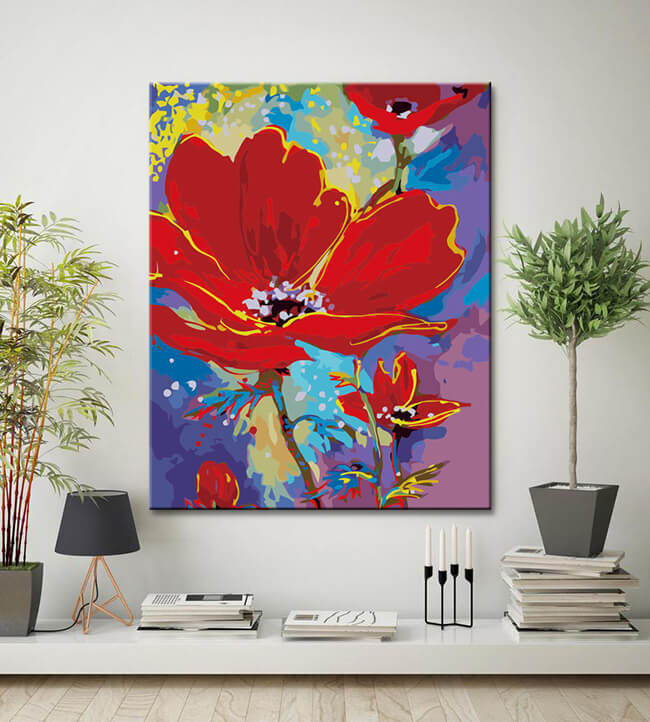 Malen nach Zahlen Blumen Rote Tulpen