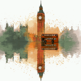 Malen nach Zahlen London in Aquarell
