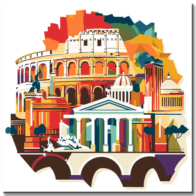Malen nach Zahlen Weltstadt Skylines - Rom