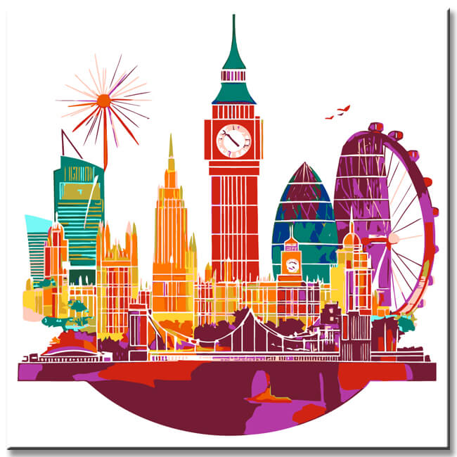 Malen nach Zahlen Weltstadt Skylines - London