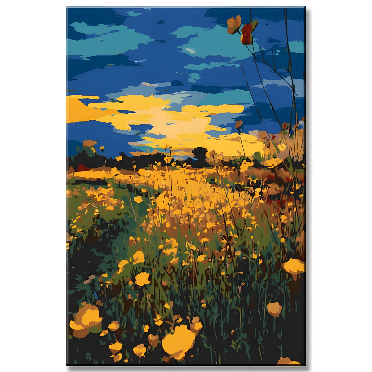 Malen nach Zahlen Sonnenblumen bei Sonnenuntergang
