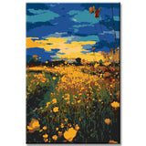 Malen nach Zahlen Sonnenblumen bei Sonnenuntergang