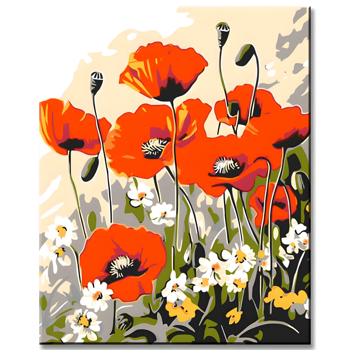 Malen nach Zahlen Roter Klatschmohn