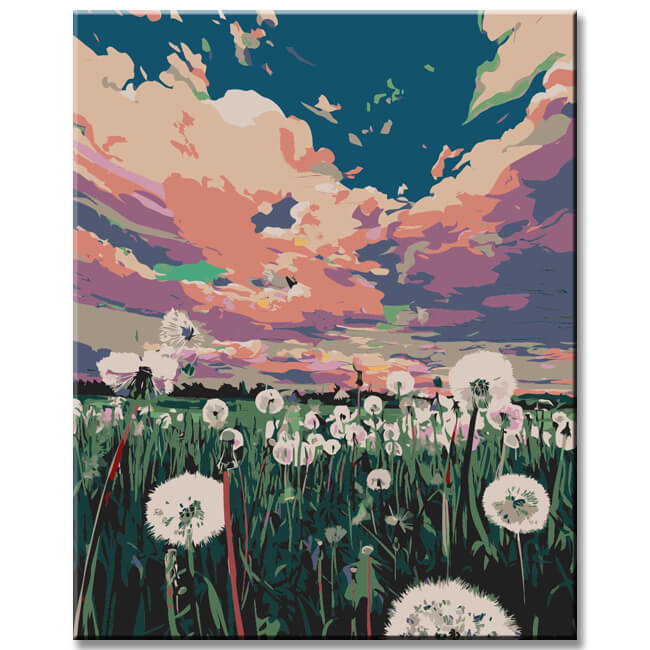 Malen nach Zahlen PusteBlumen Feld