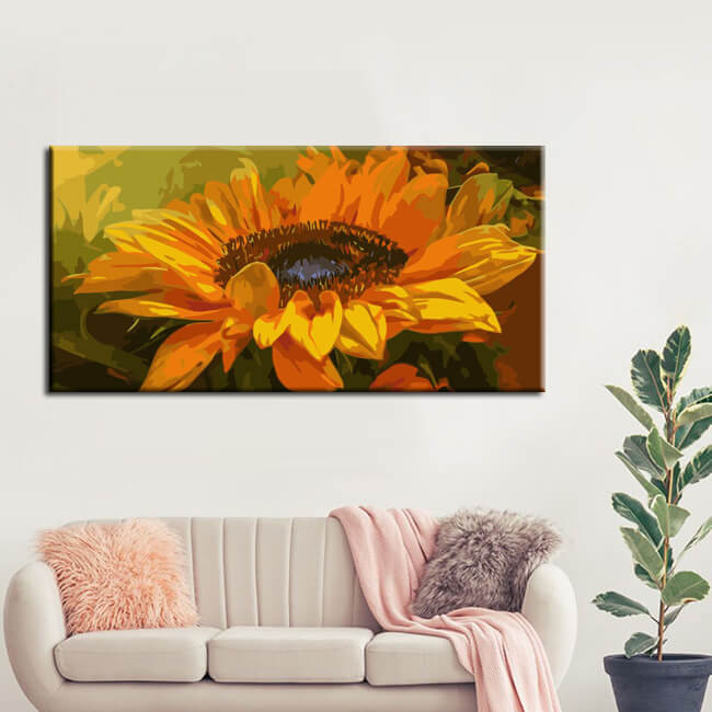 Malen nach Zahlen Sonnenblume in der Blüte Versand aus DE
