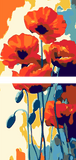 Malen nach Zahlen Aquarell Mohn Blumen 2-teilig