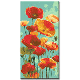 Malen nach Zahlen Aquarell Mohn Blumen