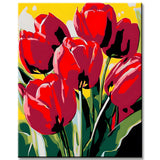 Malen nach Zahlen Rote Tulpen