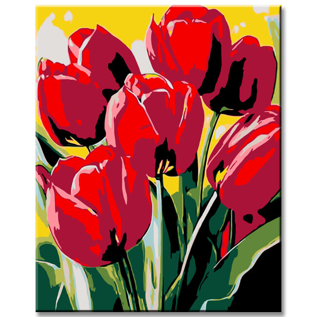 Malen nach Zahlen Rote Tulpen