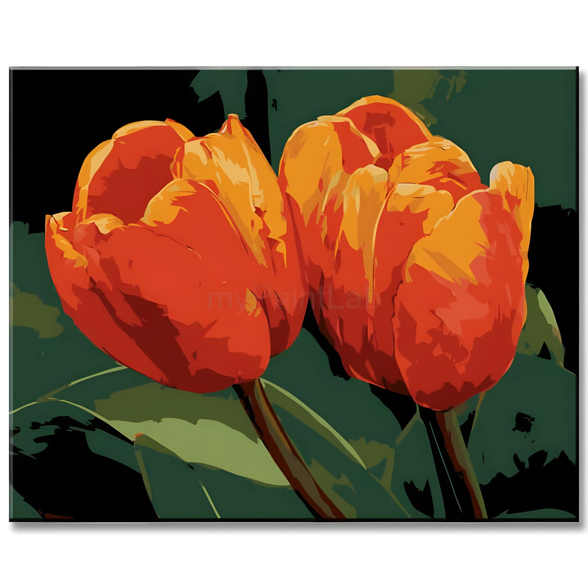 Malen nach Zahlen Zwei Tulpen