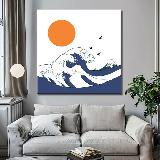 Malen nach Zahlen Kunst Katzenwellen Mond Berg