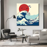 Malen nach Zahlen Kunst Katzen springen von der Welle