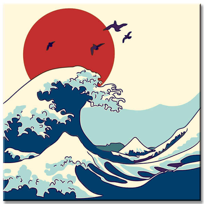 Malen nach Zahlen Kunst Katzen springen von der Welle