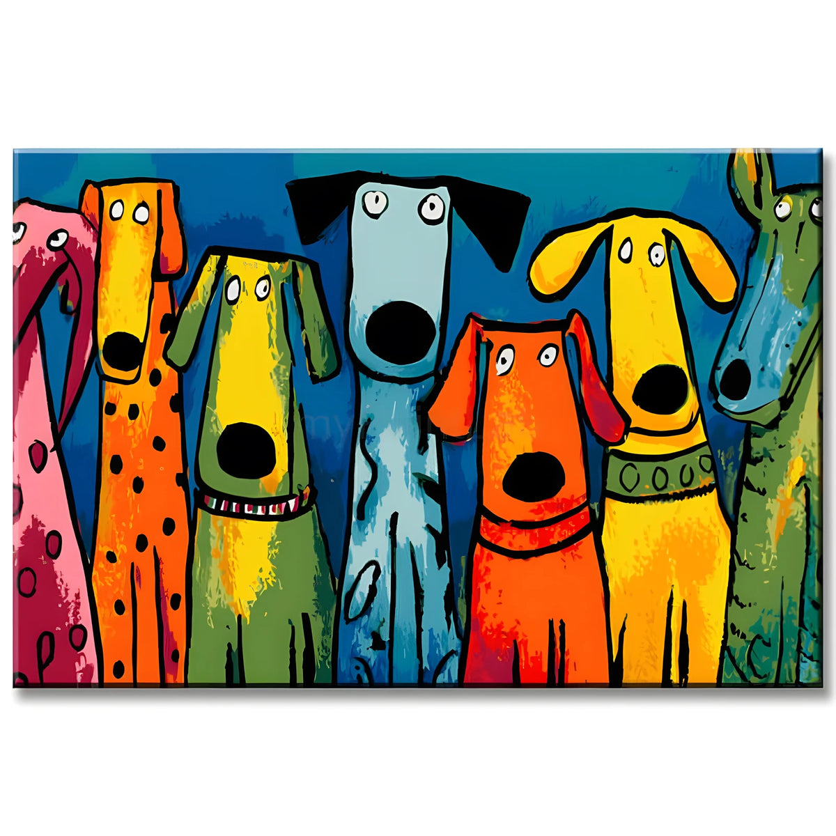 Malen nach Zahlen Kunst Vier Bunte Hunde