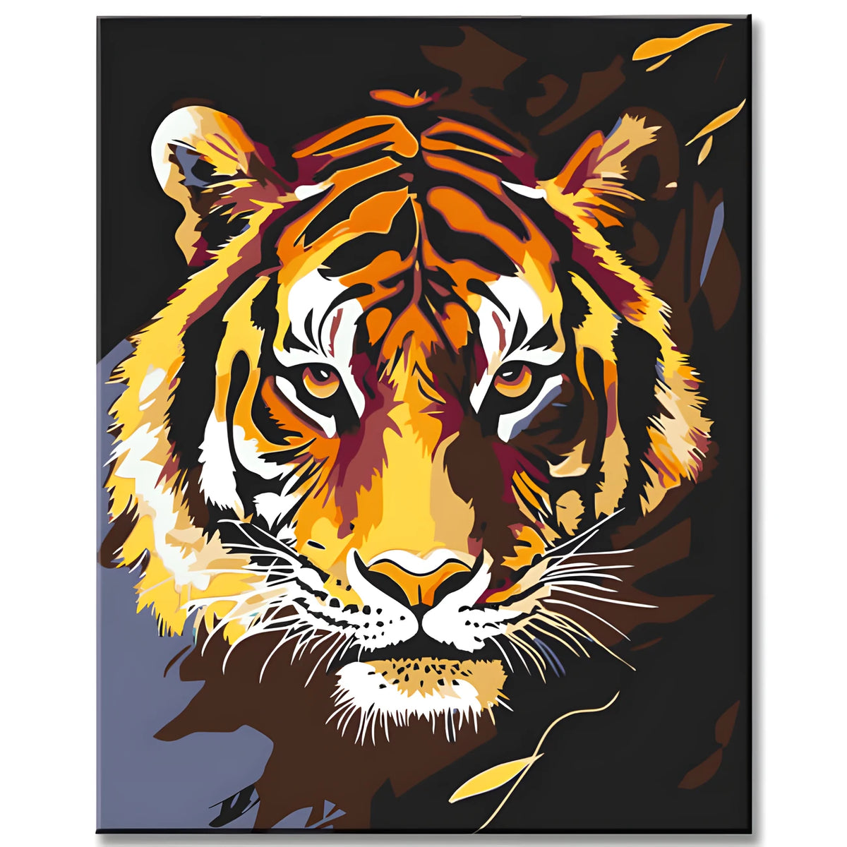 Malen nach Zahlen Tierkunst Goldener Tigerkopf