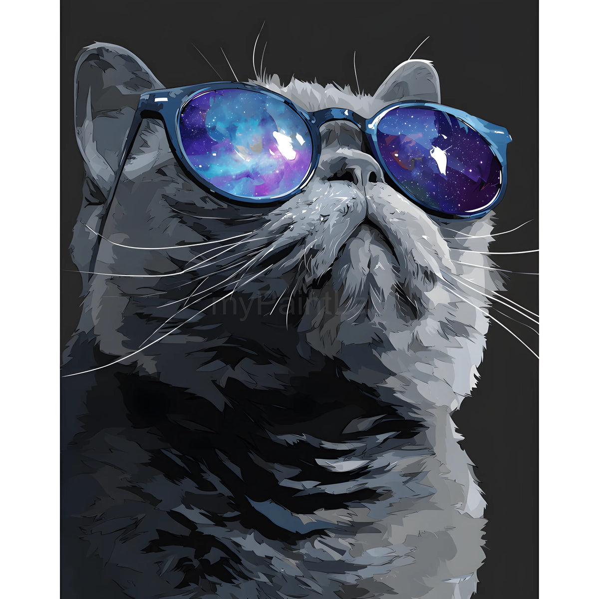 Malen nach Zahlen Katze mit Brille